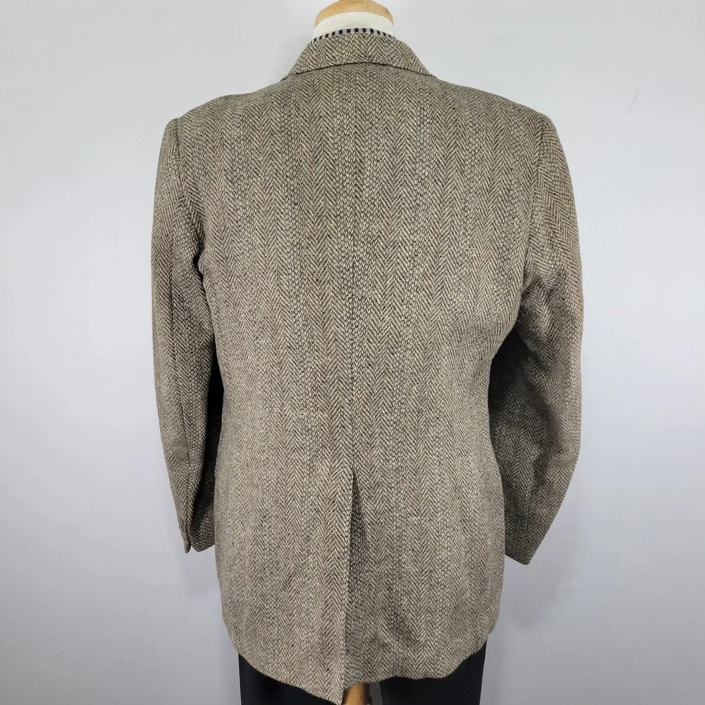 VTG Levi's Men's Tweed Sport Coat Blazer Two Button Herringbone Brown‎ Wool 44L